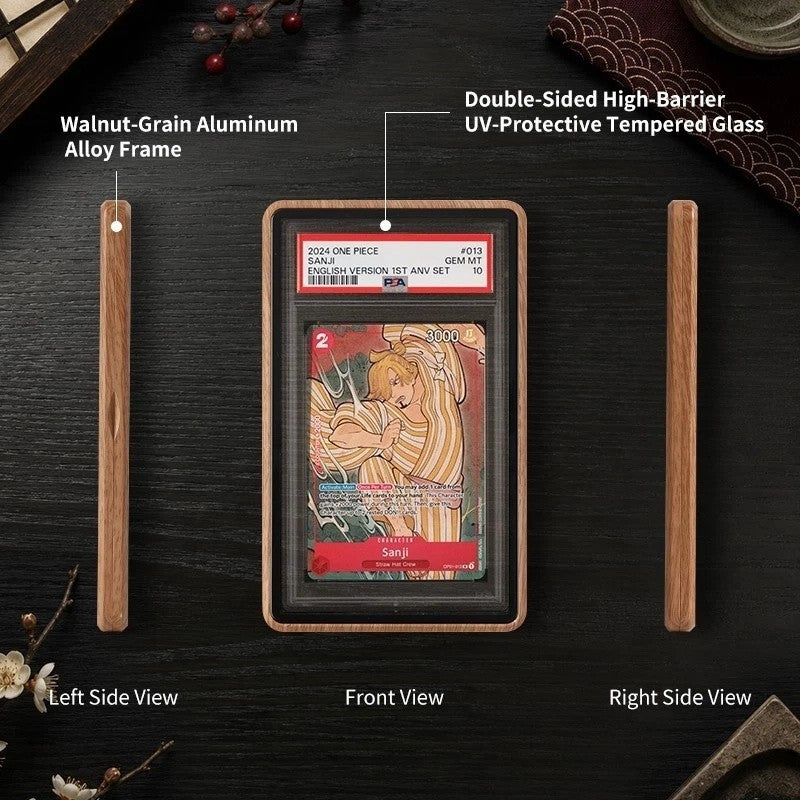PSA 35PT Slab Protector Case Wood Grain Graded Card Bumper Slab TCG MTG Magnetic