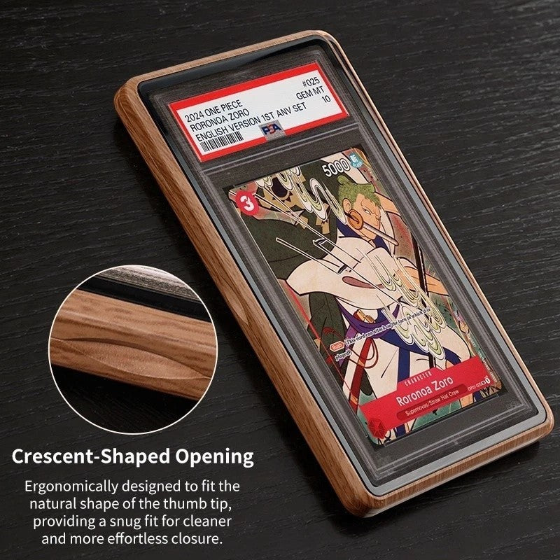 PSA 35PT Slab Protector Case Wood Grain Graded Card Bumper Slab TCG MTG Magnetic