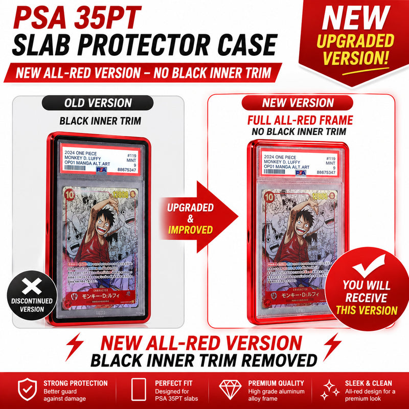 PSA 35PT Slab Bumper Case UPGRADED Color match Frame No Black Border Display TCG