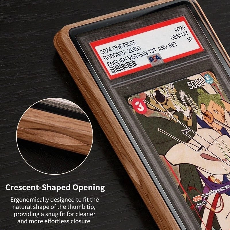 PSA 35PT Slab Protector Case Wood Grain Graded Card Bumper Slab TCG MTG Magnetic